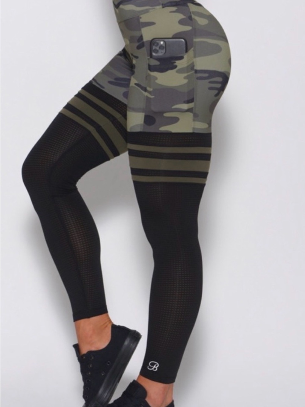 Bombshell Sportswear Thigh Sock Green Camo High-Waist Leggings